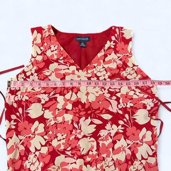 Vintage Y2k Silk Maxi Skirt Sleeveless Top Set Red Pink Floral Romantic 2000s - Picture 7 of 8